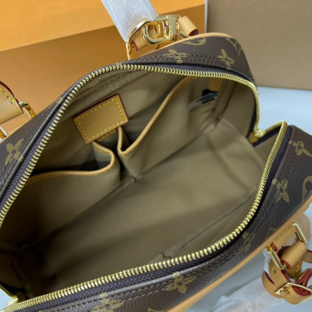 Louis Vuitton Monogram Deauville Boston Brown 28Cm M42228