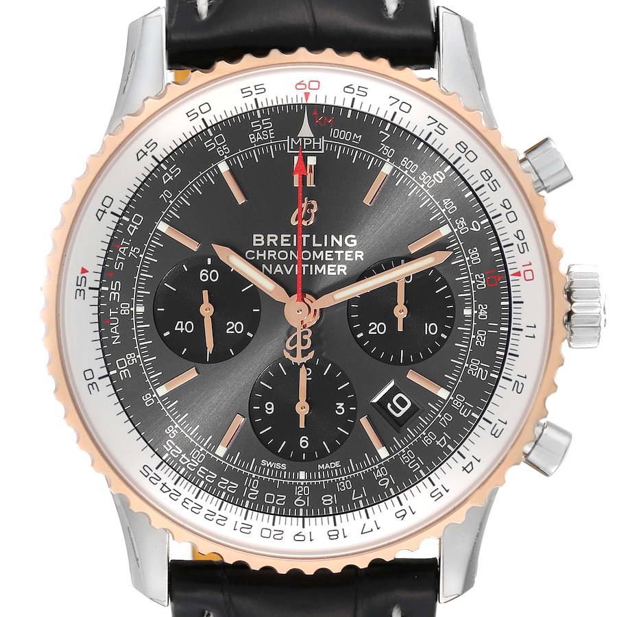 Breitling Navitimer 01 Grey Dial Steel Rose Gold Mens Watch UB0121