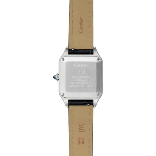 Cartier Santos-Dumont Women Quartz Silver Alligator Watch WSSA0023