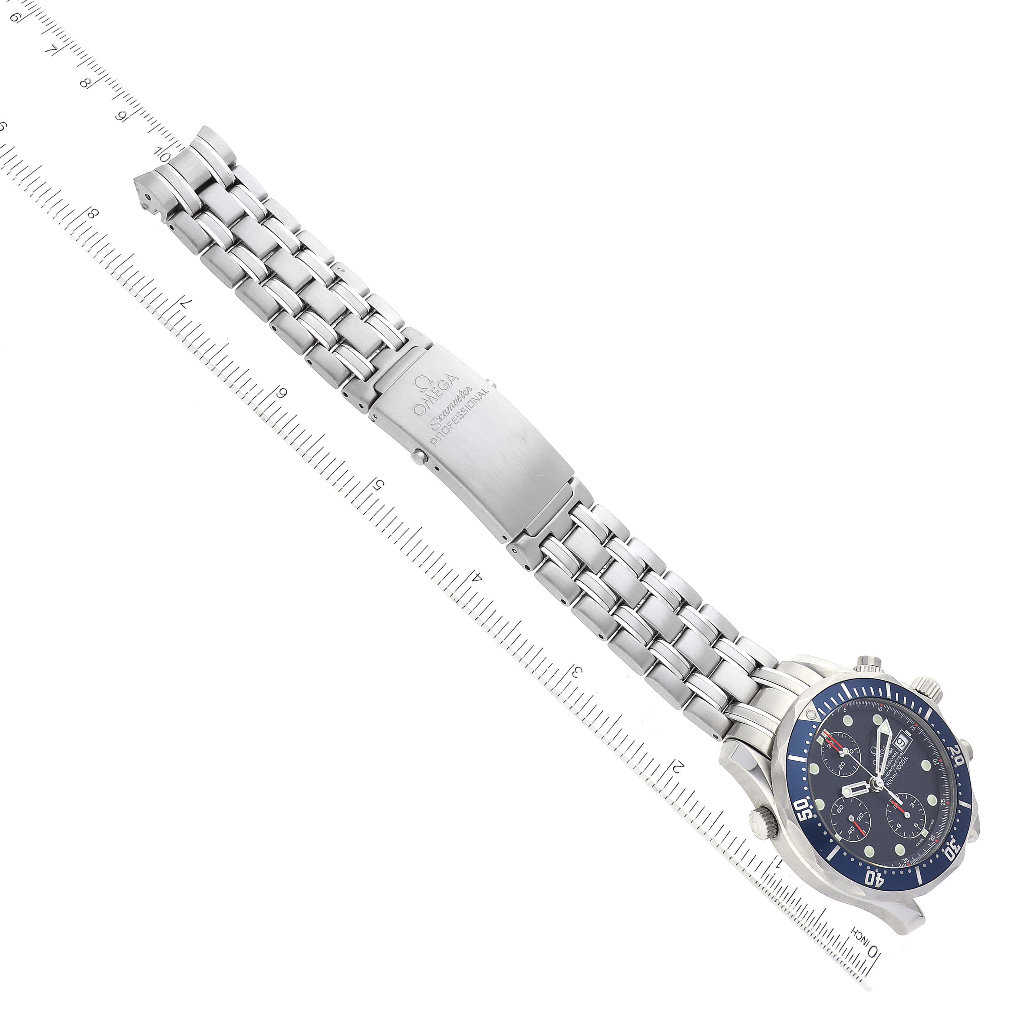 Omega Seamaster Blue Dial Chronograph Steel Mens Watch 41.5 MM 2599.80.00 Card