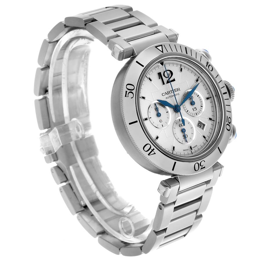 Cartier Pasha 41mm Silver Dial Steel Mens Watch WSPA0018