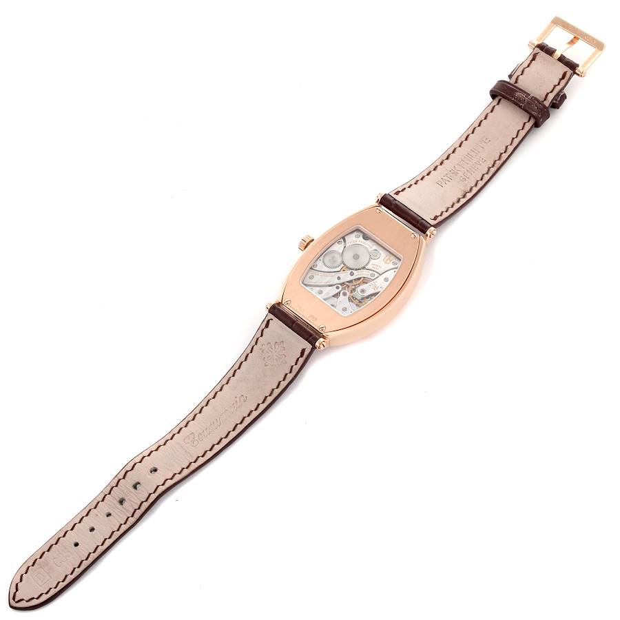 Patek Philippe Gondolo Rose Gold Silver Dial Mens Watch 5098R