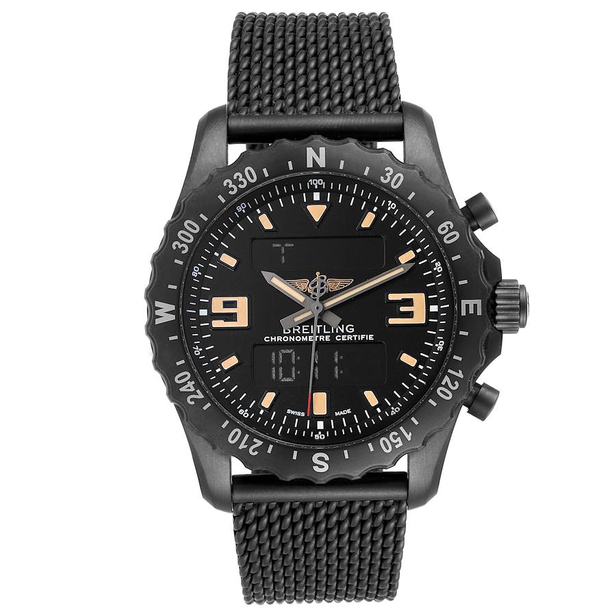 Breitling Chronospace Military GMT Alarm Blacksteel Mens Watch M78366