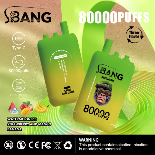 Bang Leader 80K Puffs 3-in-1 Prefilled Vape Device - 3 Flavours, Rechargeable, 850mAh
