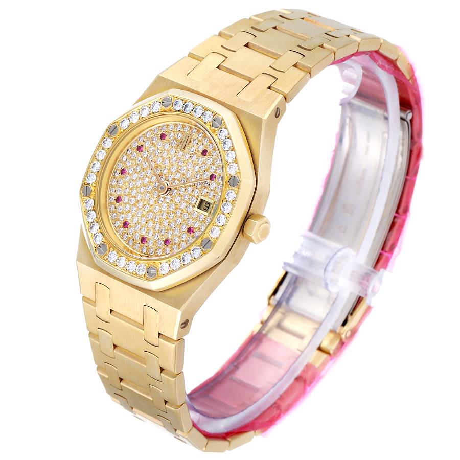 Audemars Piguet Royal Oak Yellow Gold Diamond Rubies Watch 14587