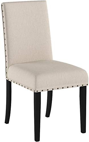 Fabric Dining Chairs with Nailhead Trim Set of 2