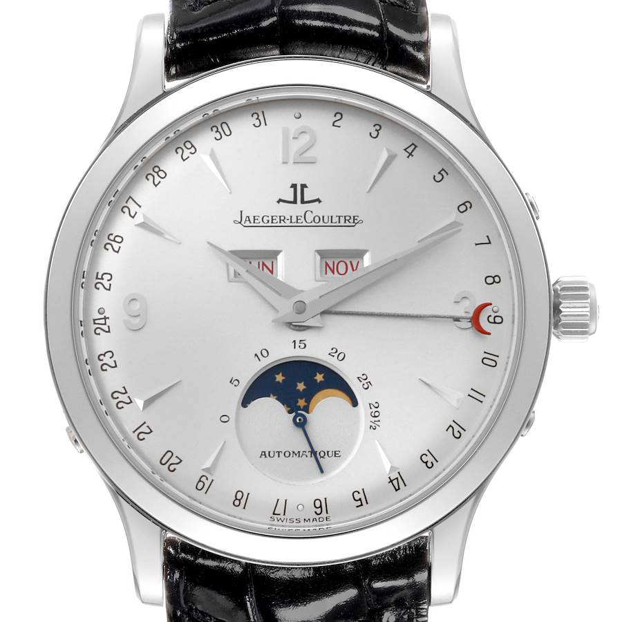 Jaeger LeCoultre Master Control Moon Steel Mens Watch 140.8.98.S Q143842A