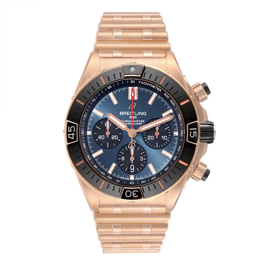 Breitling Chronomat B01 Rose Gold Las Vegas Limited Edition Mens Watch RB0136