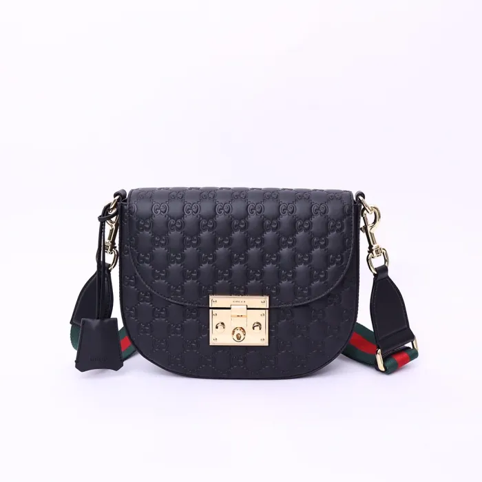 Replica Gucci Supreme Monogram Web Medium Padlock Messenger Shoulder Bag