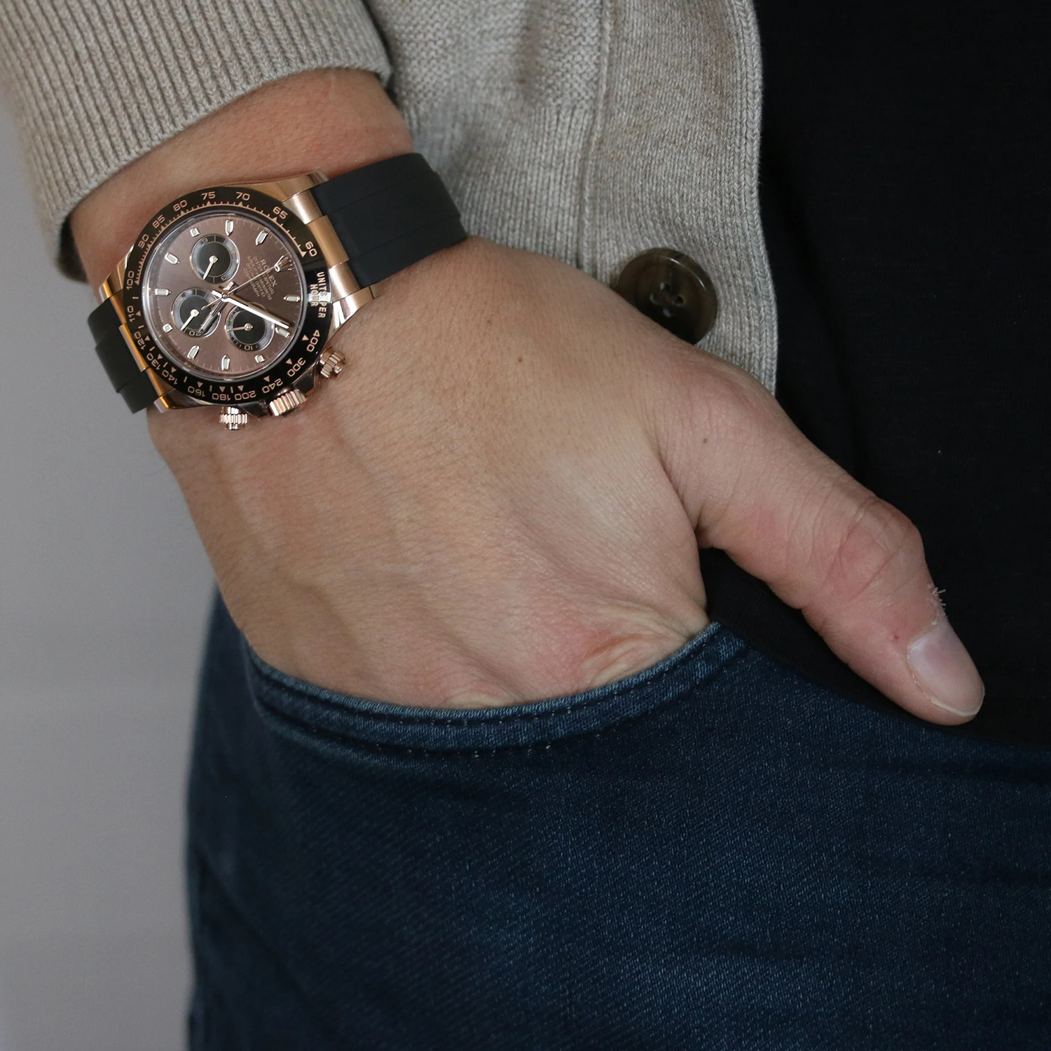 Rollie-The Crown Cosmograph Daytona Everose Gold Chocolate Oysterflex M116515LN-0041