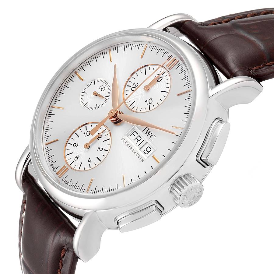 IWC Portofino Chronograph 41mm Silver Dial Steel Mens Watch IW378302