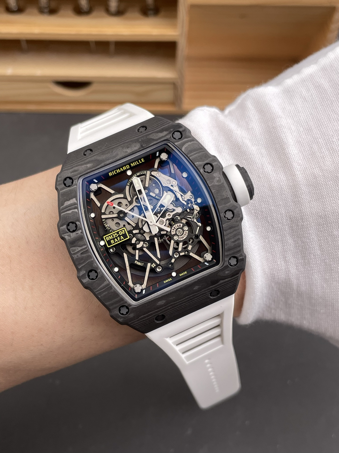 RM35-02 Carbon Fiber Red Bezel NEW Factory