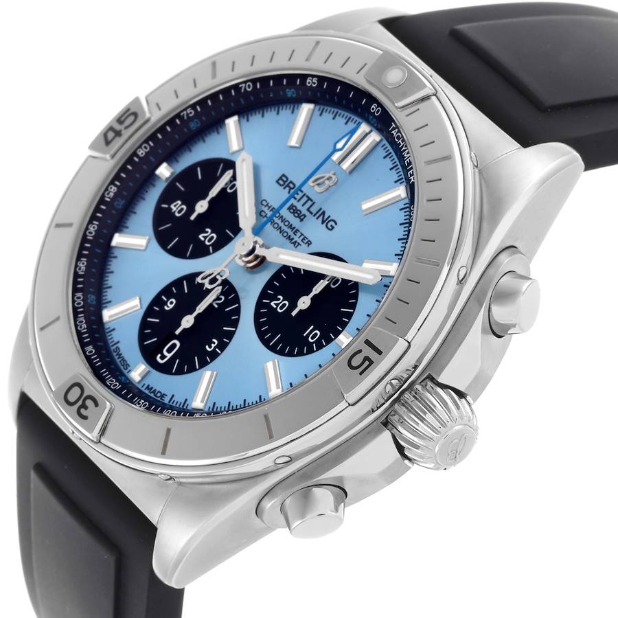 Breitling Chronomat B01 Ice Blue Dial Steel Mens Watch PB0134