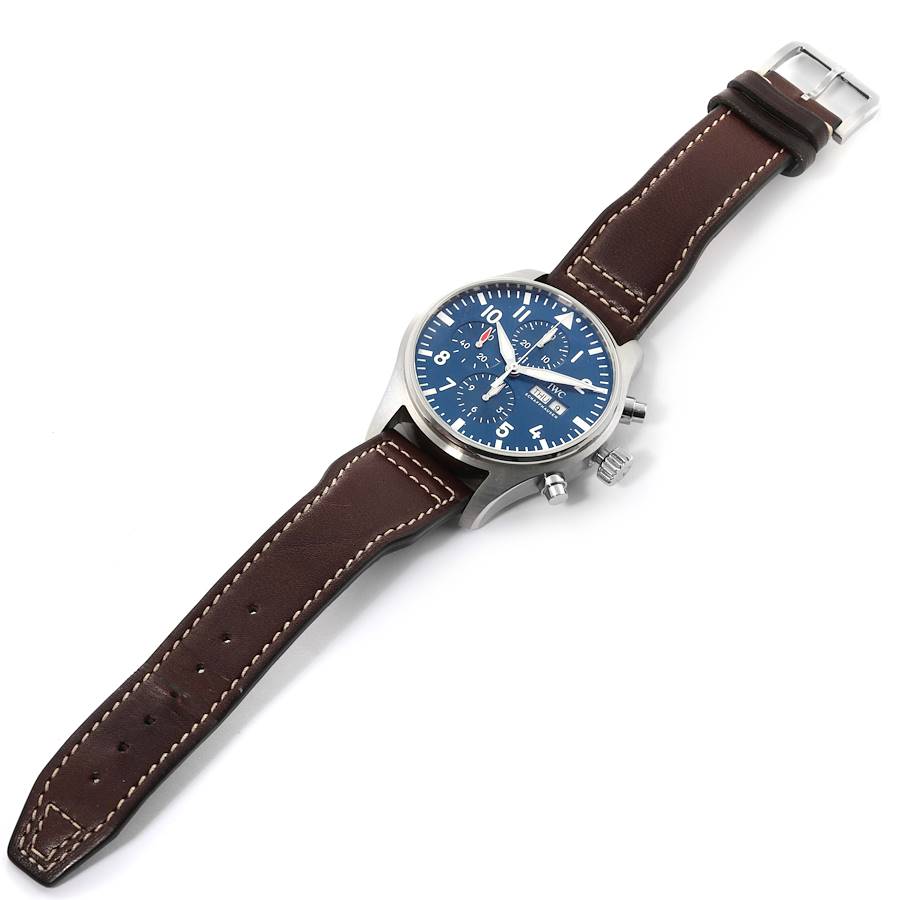 IWC Pilot Le Petit Prince Blue Dial Chronograph Mens Watch IW377714