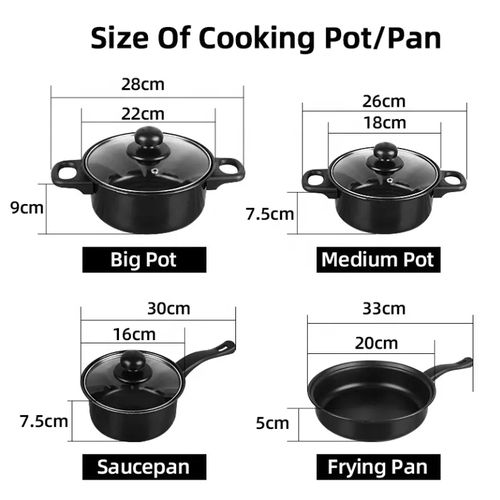 13PCS Non-Stick Pots And Pans Set Kitchen Utensil Set-Black