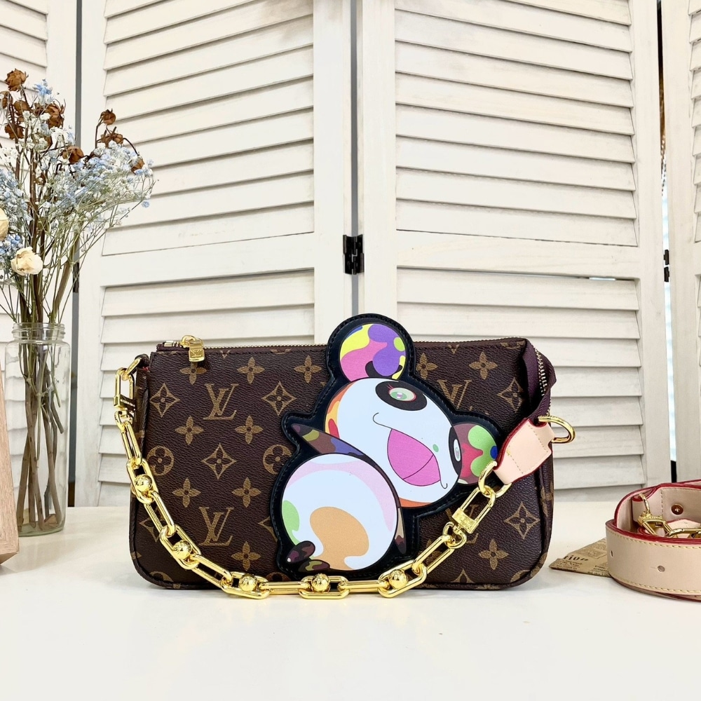 Louis Vuitton X Takashi Murakami Pochette Monogram Brown 28cm M13440