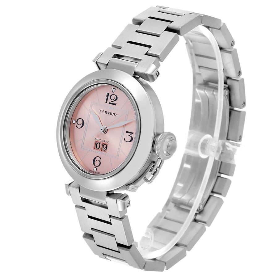 Cartier Pasha Big Date Pink Dial Steel Ladies Watch W31058M7