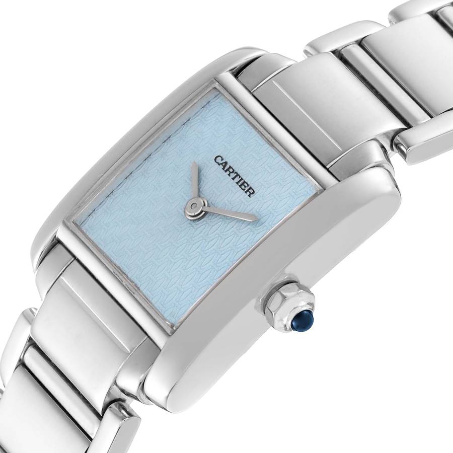 Cartier Tank Francaise Blue Dial White Gold Quartz Ladies Watch W50012S3
