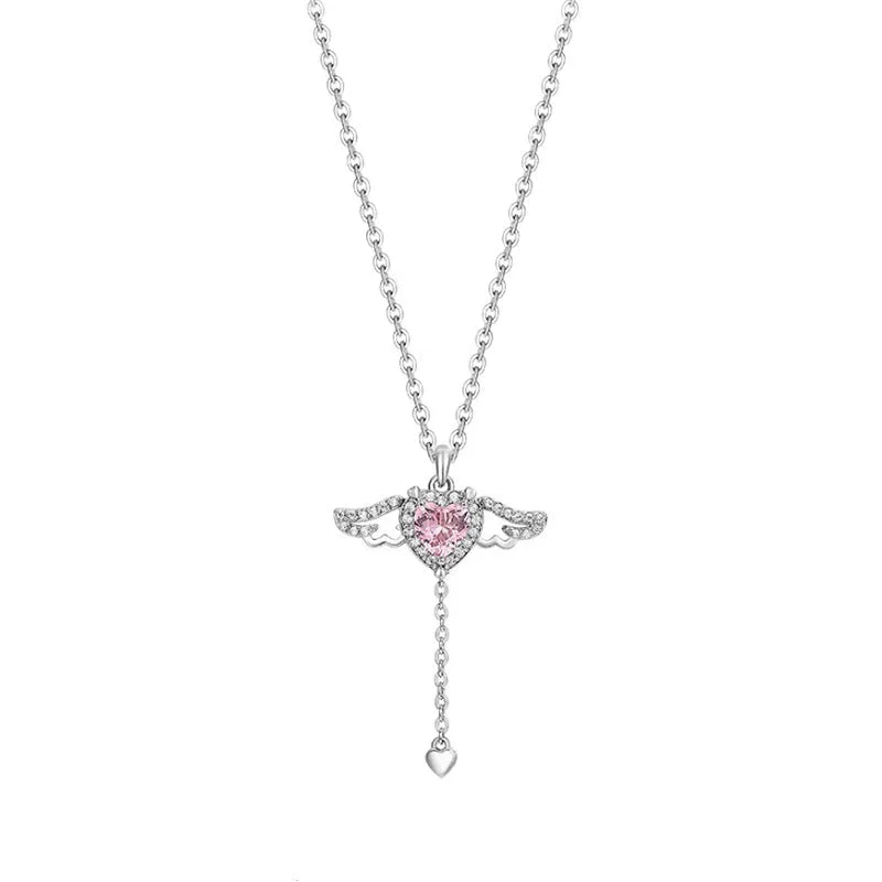 💖Pink Angel Wings Necklace