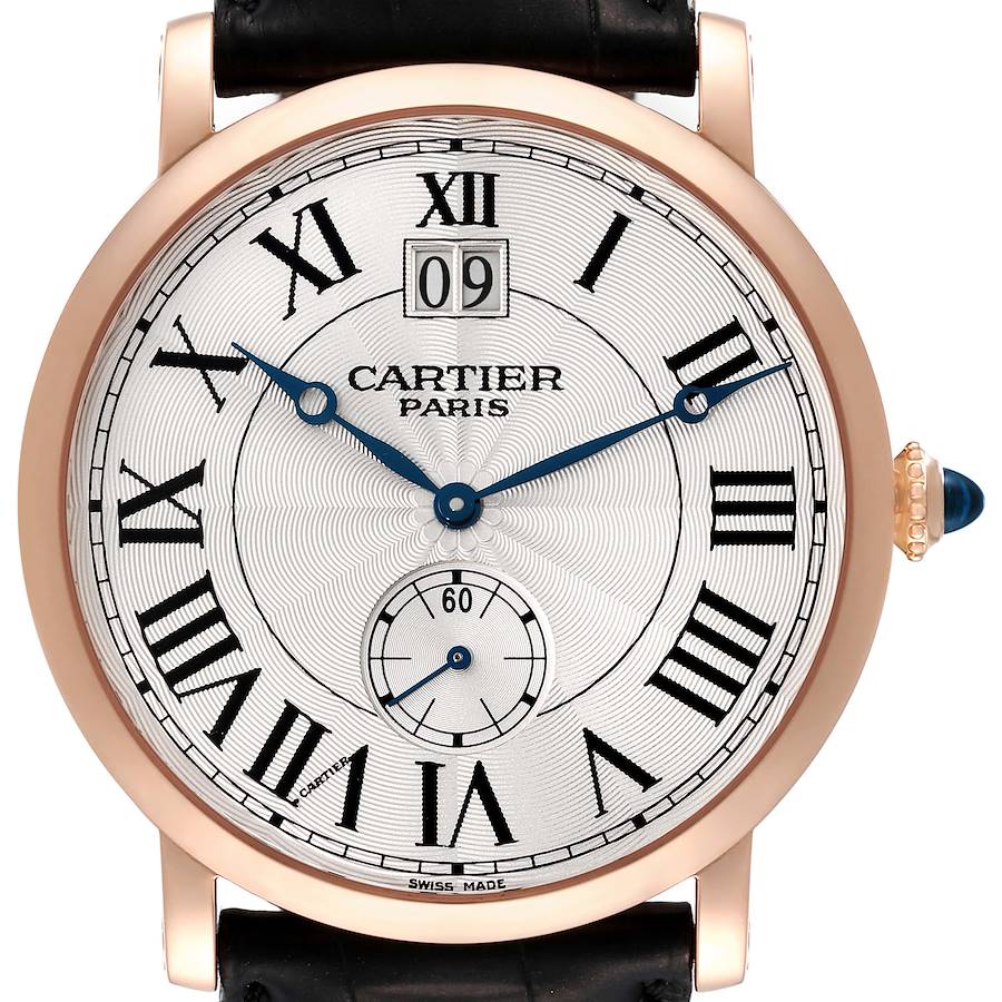 Cartier Rotonde Rose Gold Silver Dial Mens Watch W1550251