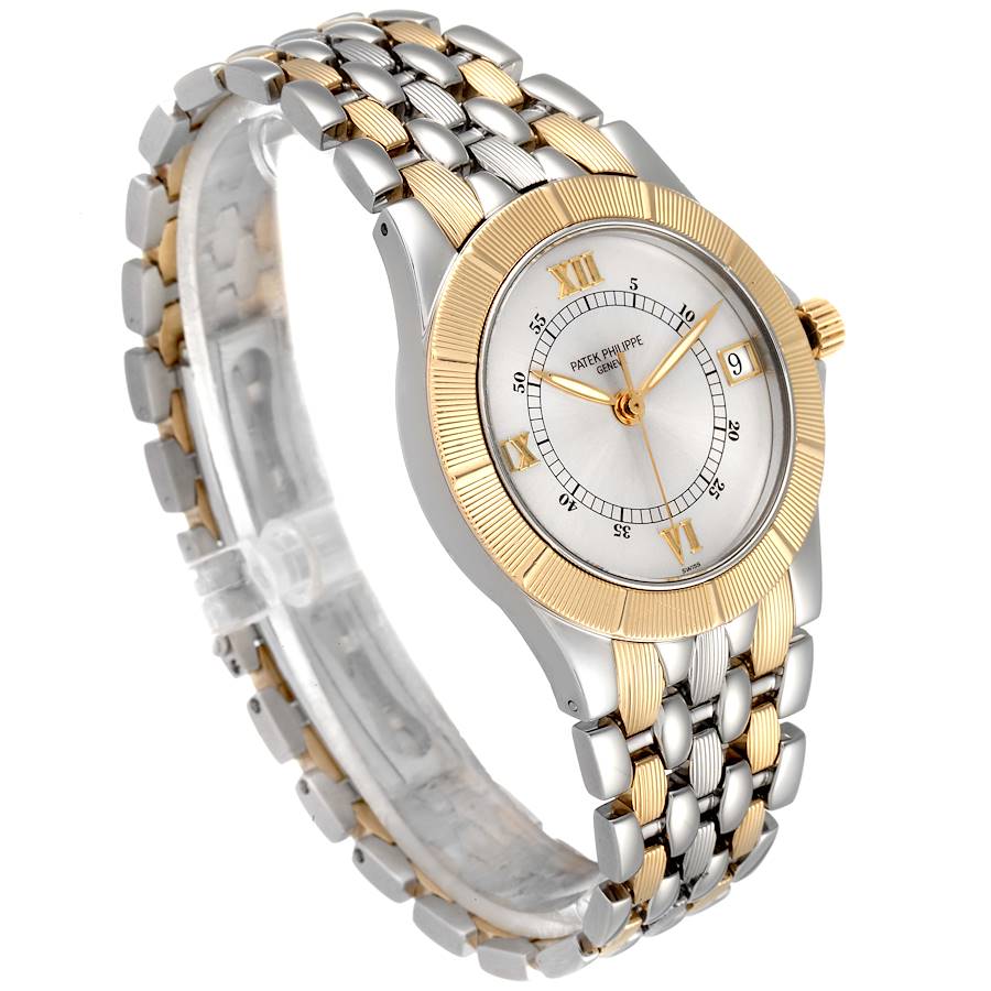 Patek Philippe Neptune Silver Dial Steel 18k Yellow Gold Mens Watch 5080