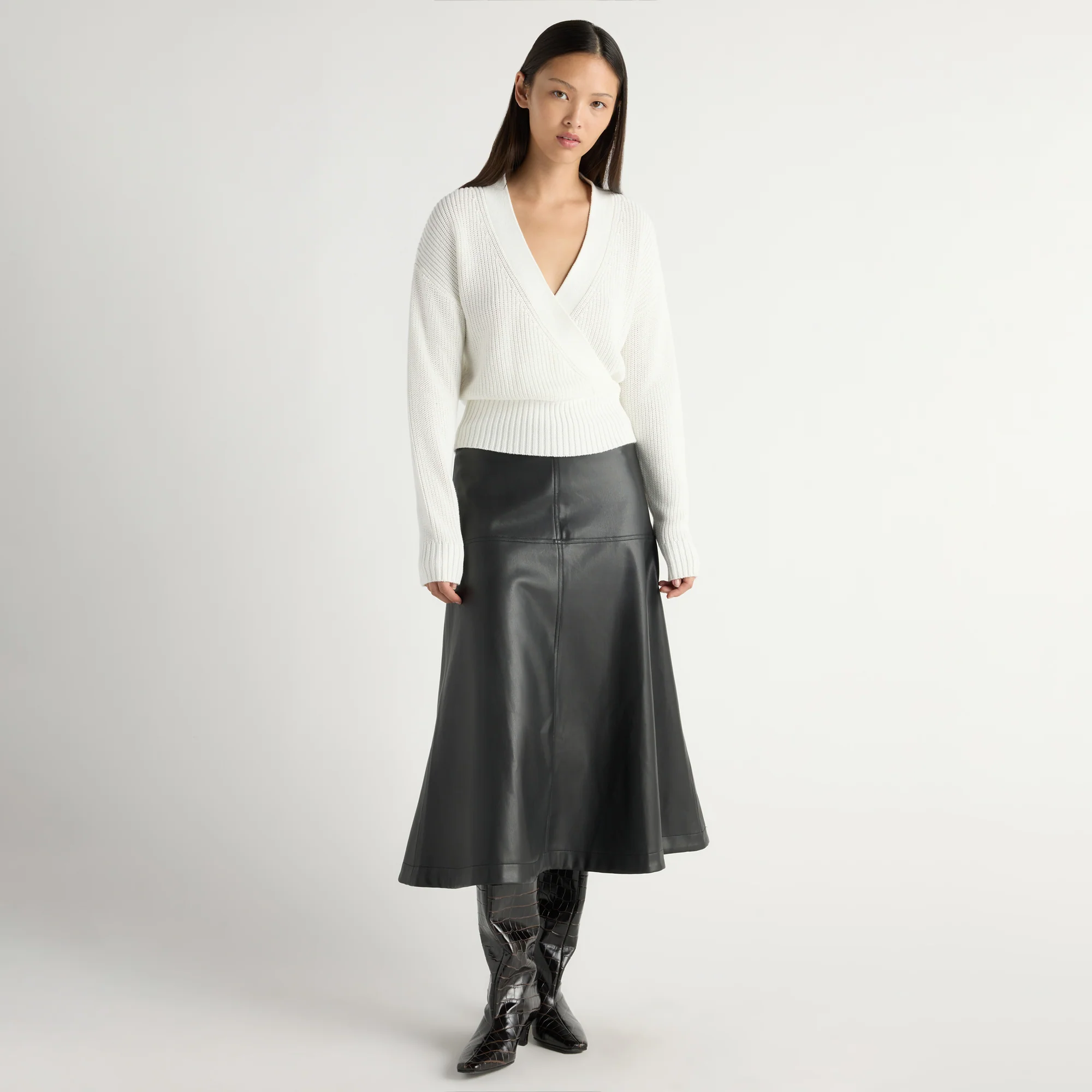 Maren Cropped V-Neck Sweater