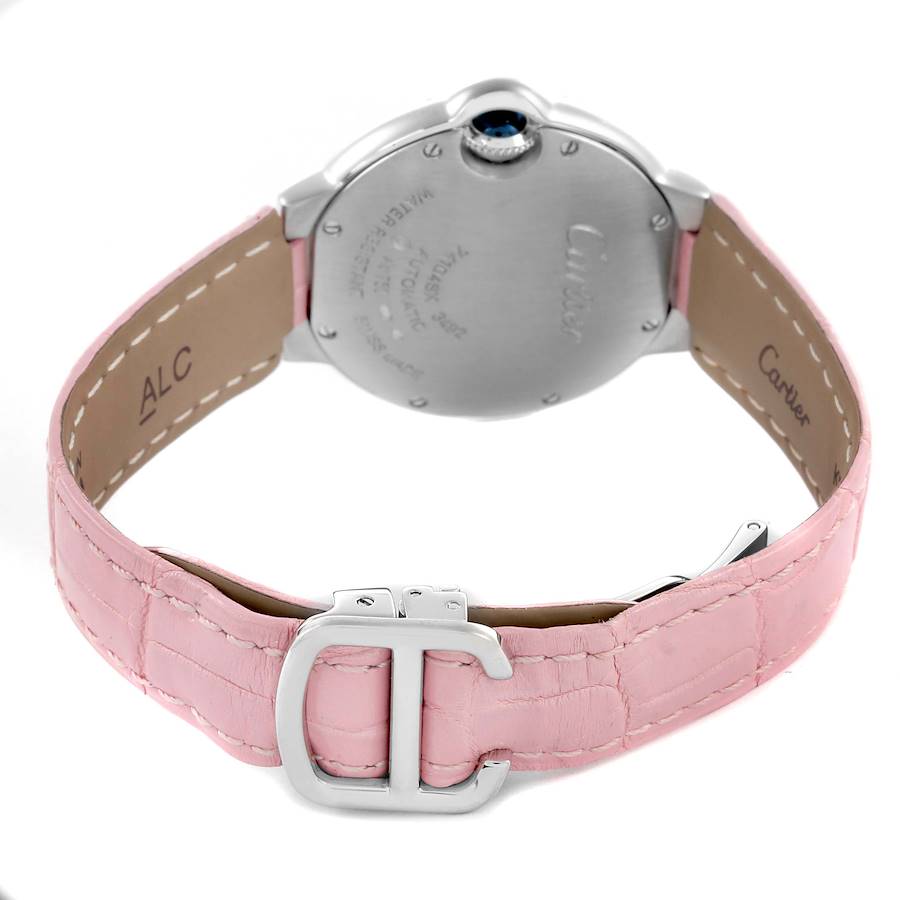 Cartier Ballon Bleu 33 White Gold Pave Diamond Ladies Watch WE902047