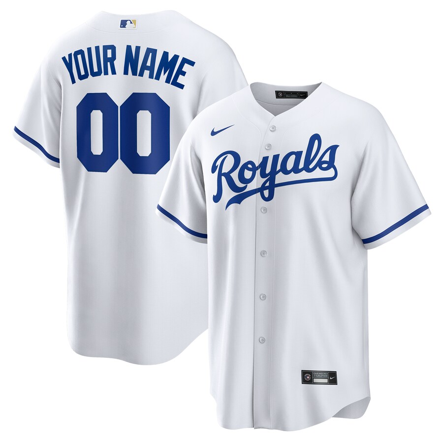Kansas City Royals Youth Custom Jersey White
