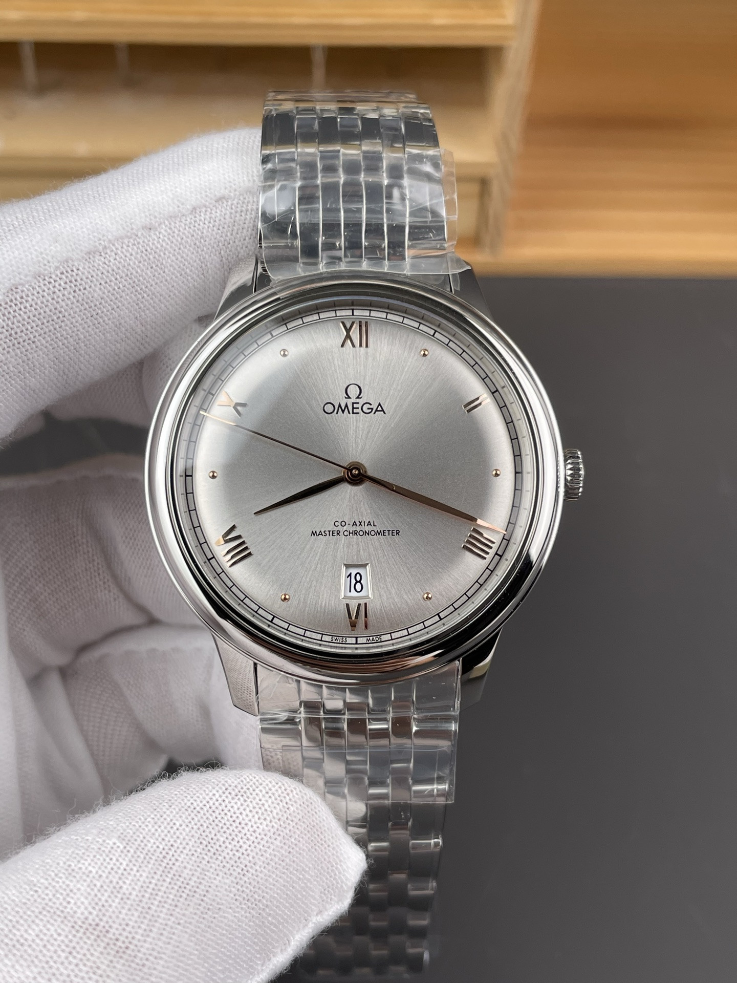 De Ville Men's Gold Needle Silver Dial