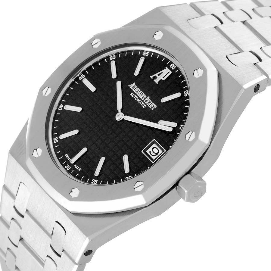 Audemars Piguet Royal Oak Black Dial Steel Mens Watch 15202ST