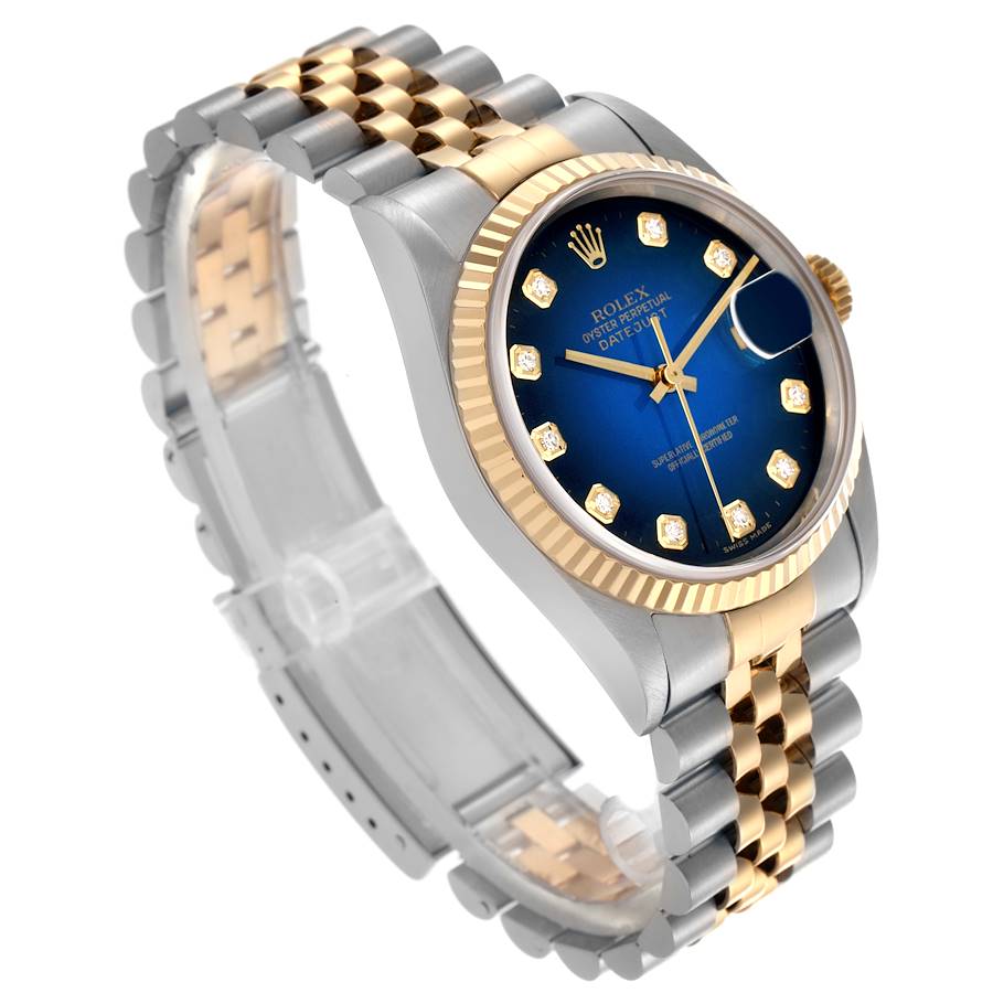 Rolex Datejust Vignette Diamond Steel Yellow Gold Mens Watch 16233