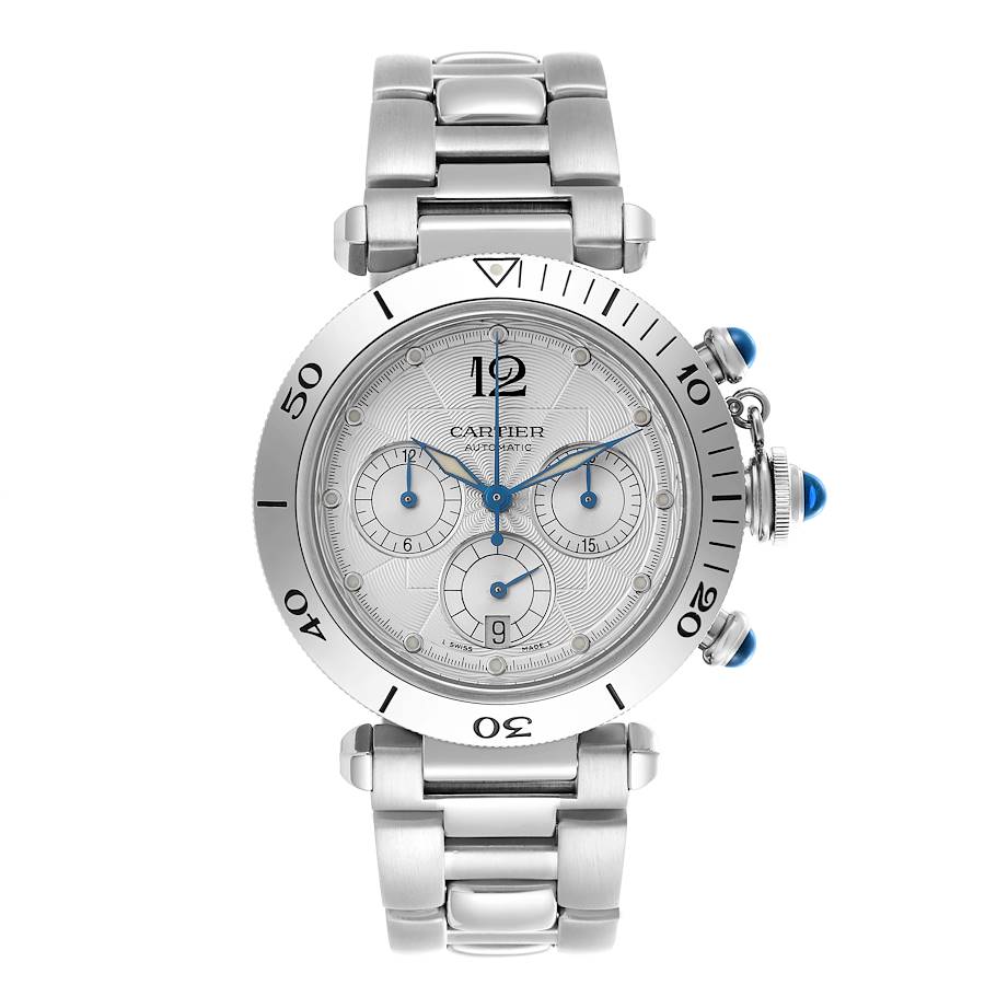Cartier Pasha Seatimer Chronograph Steel Mens Watch W31030H3