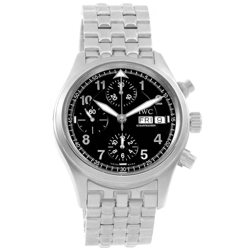 IWC Flieger Spitfire Chronograph Black Dial Watch IW370618
