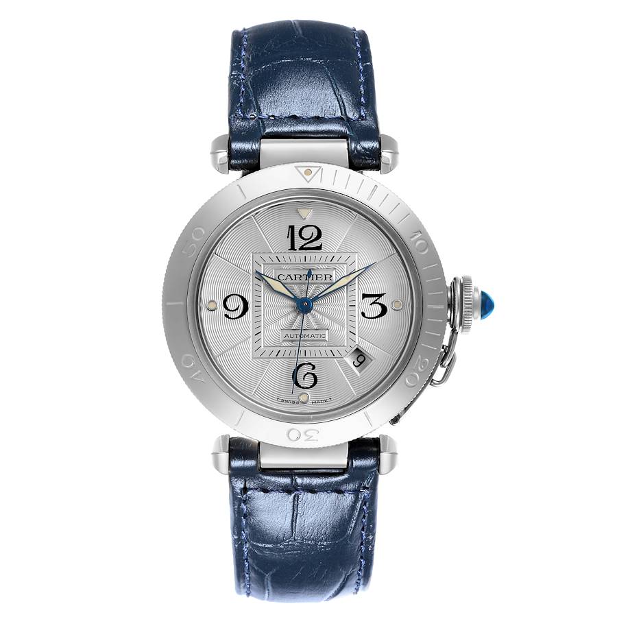 Cartier Pasha 38mm Silver Dial Automatic Steel Mens Watch W31059H3