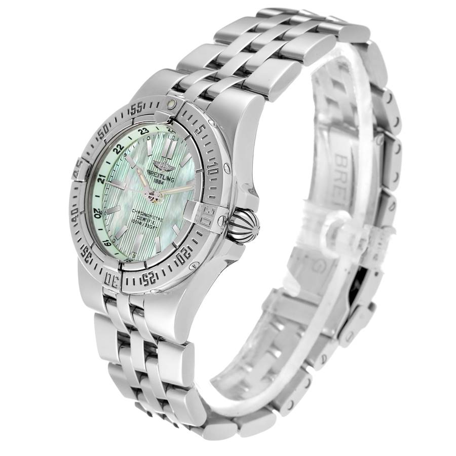 Breitling Starliner Green Mother of Pearl Dial Steel Ladies Watch A71340