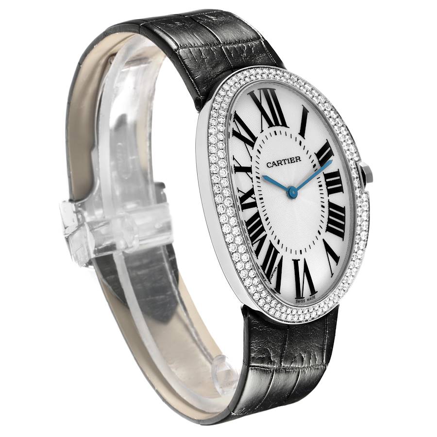 Cartier Baignoire Large White Gold Diamond Ladies Watch WB520009