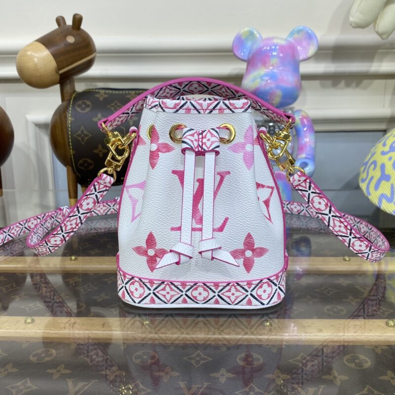 Replica Louis Vuitton Nano Noe White Pink