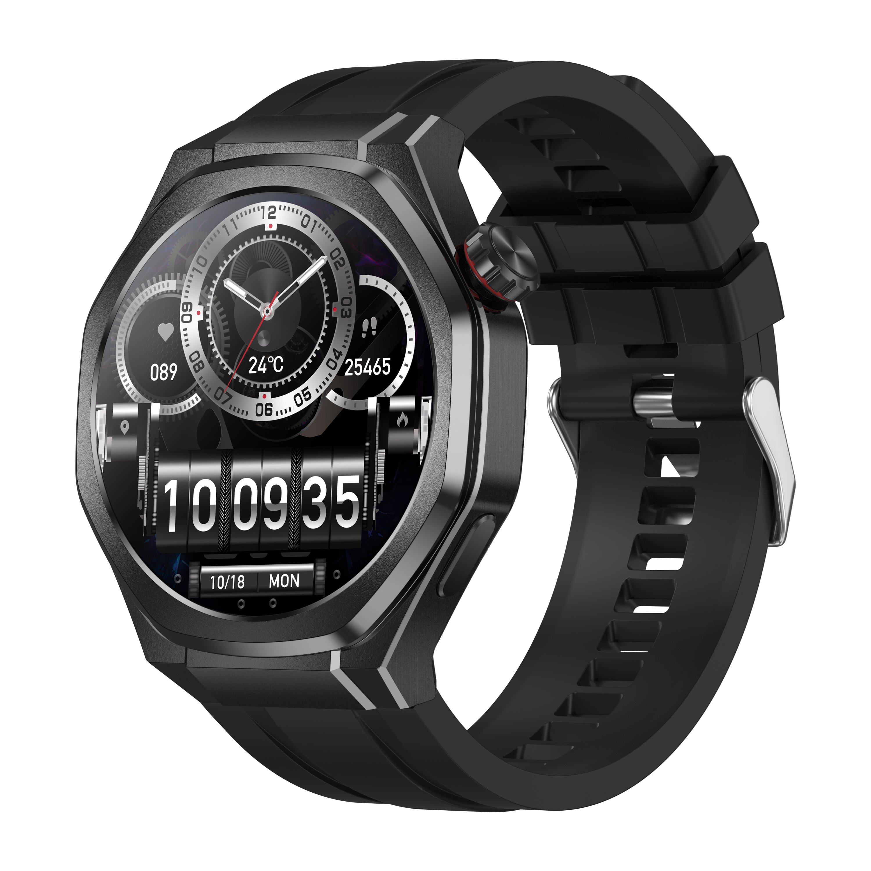 Smart Watch 1.53 Inch HD Screen Make and Answer Call Heart Rate Monitoring Metal Body Men Smartwatch