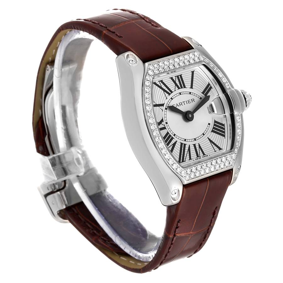 Cartier Roadster Small White Gold Diamond Bezel Ladies Watch WE500260