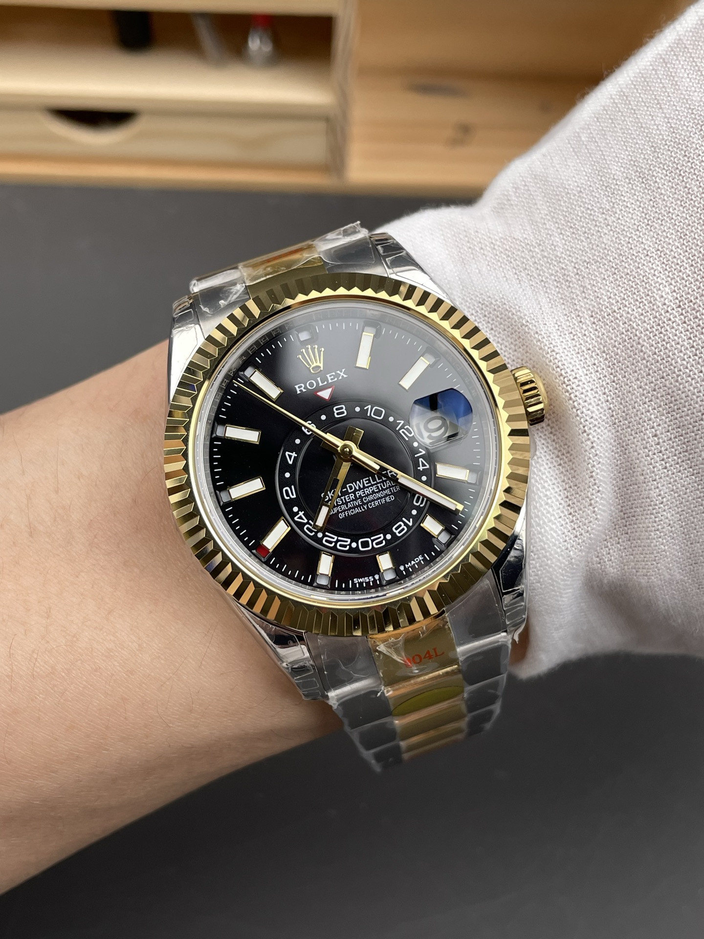 Two-Tone Sky-Dweller Black Dial