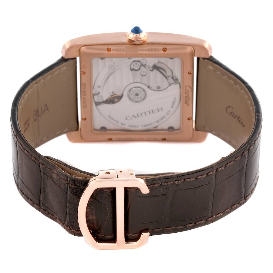 Cartier Tank MC Rose Gold Silver Dial Mens Watch W5330001