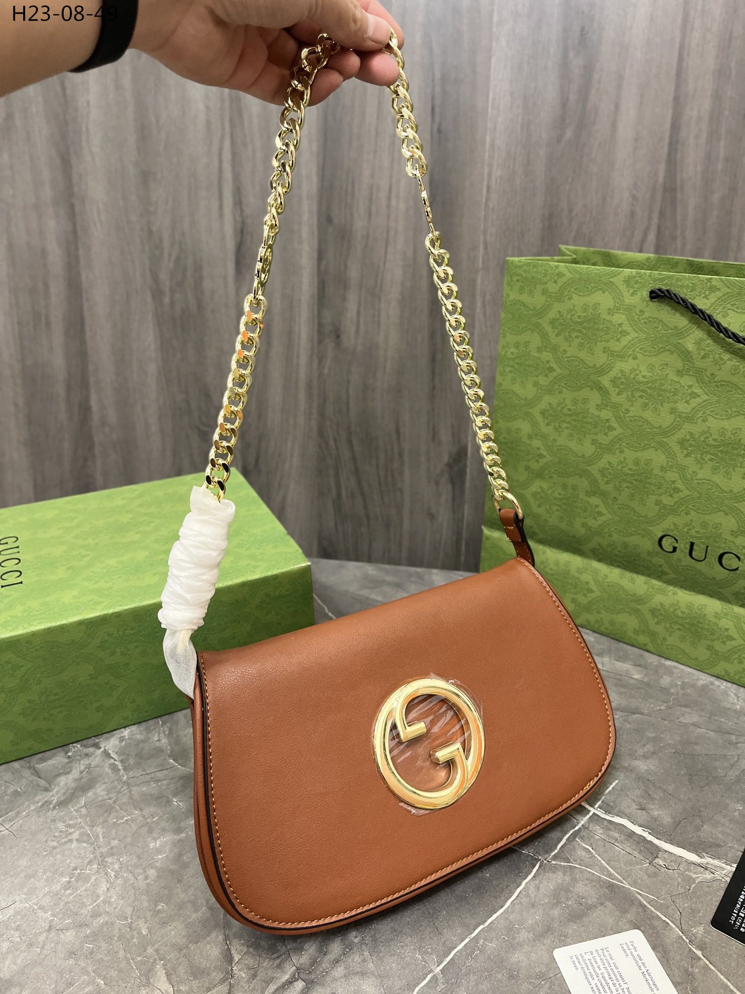 Gucci Blondie Shoulder Bag Brown 28Cm 699268 Uxx0G 2535