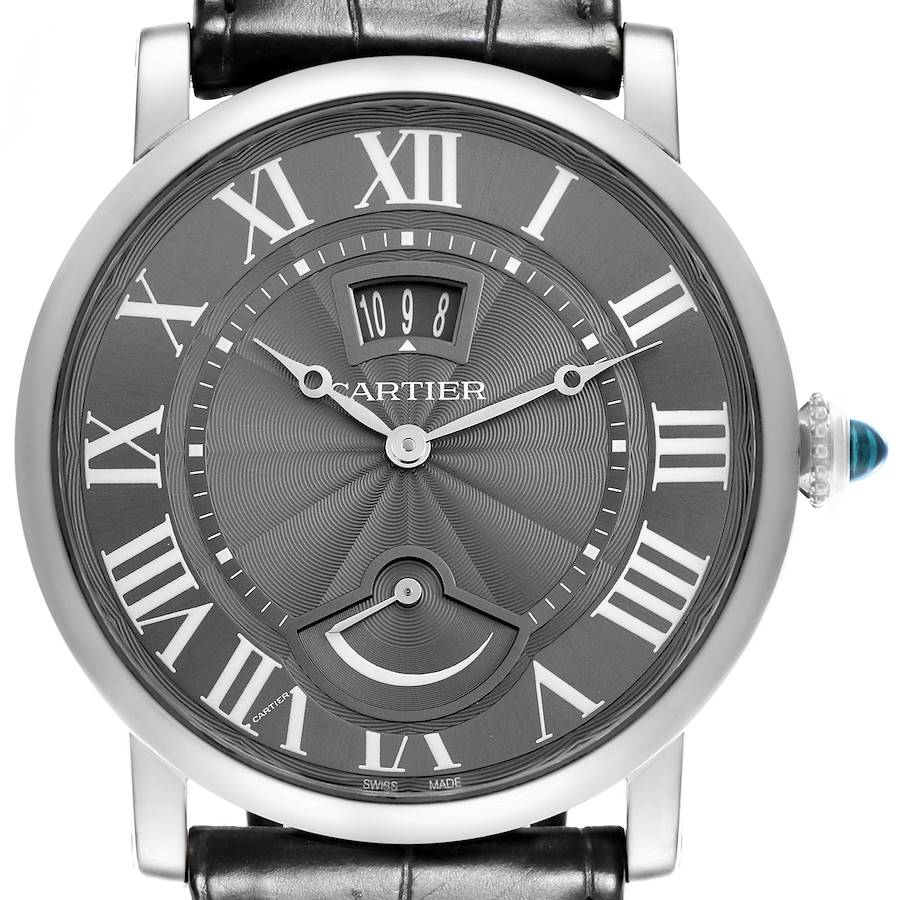 Cartier Rotonde Limited Edition White Gold Gray Dial Mens Watch W1556253