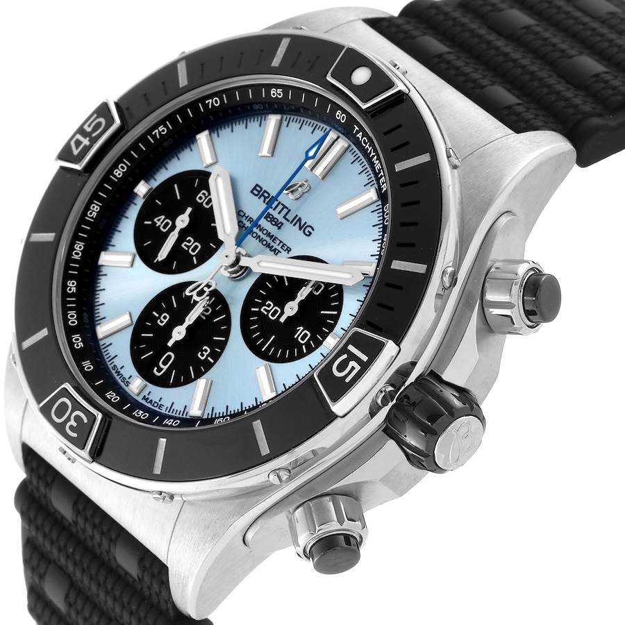 Breitling Chronomat B01 Ice Blue Dial Steel Mens Watch PB0136
