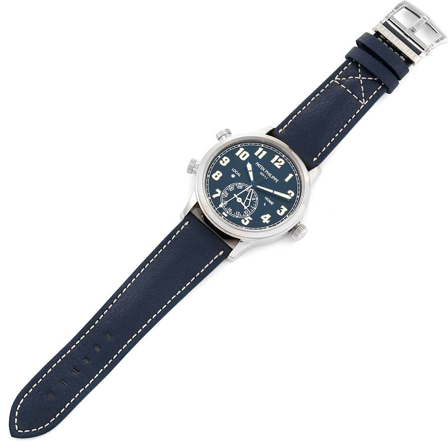 Patek Philippe Calatrava White Gold Pilot Travel Time Mens Watch 5524G