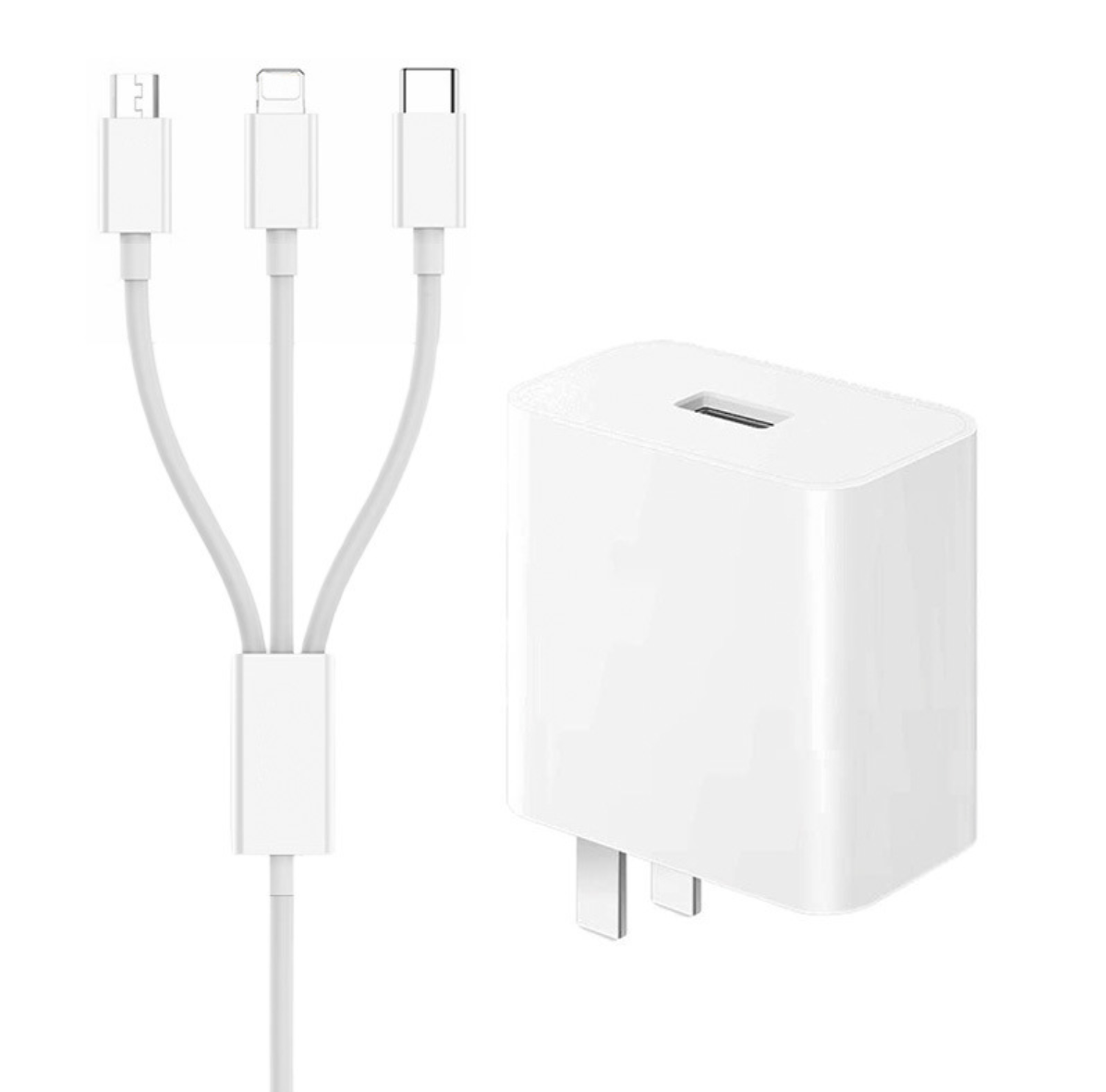 Fast Wall Charger with 3-in-1 Charging Cable Set