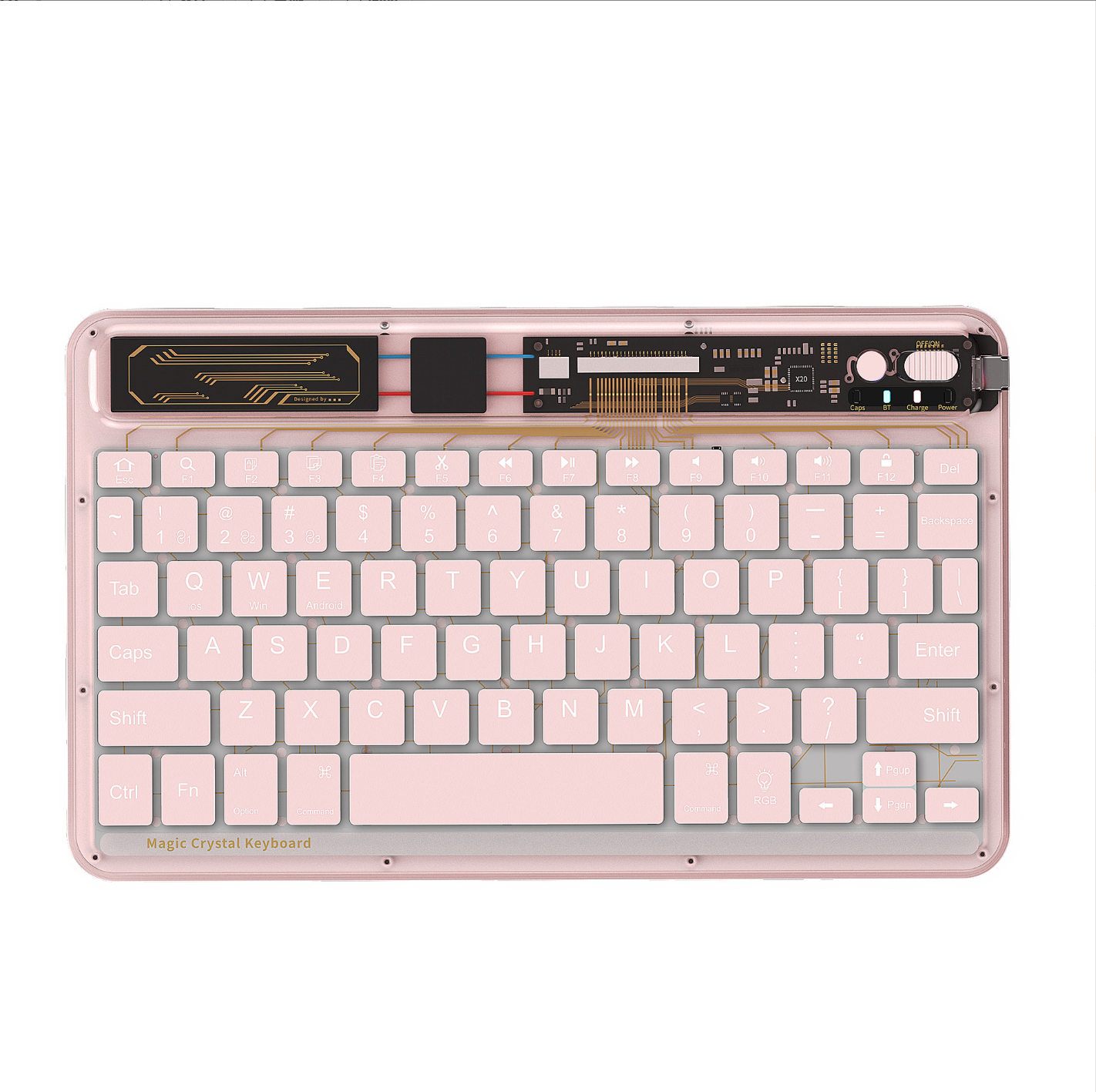 Ultra-Slim Portable Pink Bluetooth Keyboard for Tablet