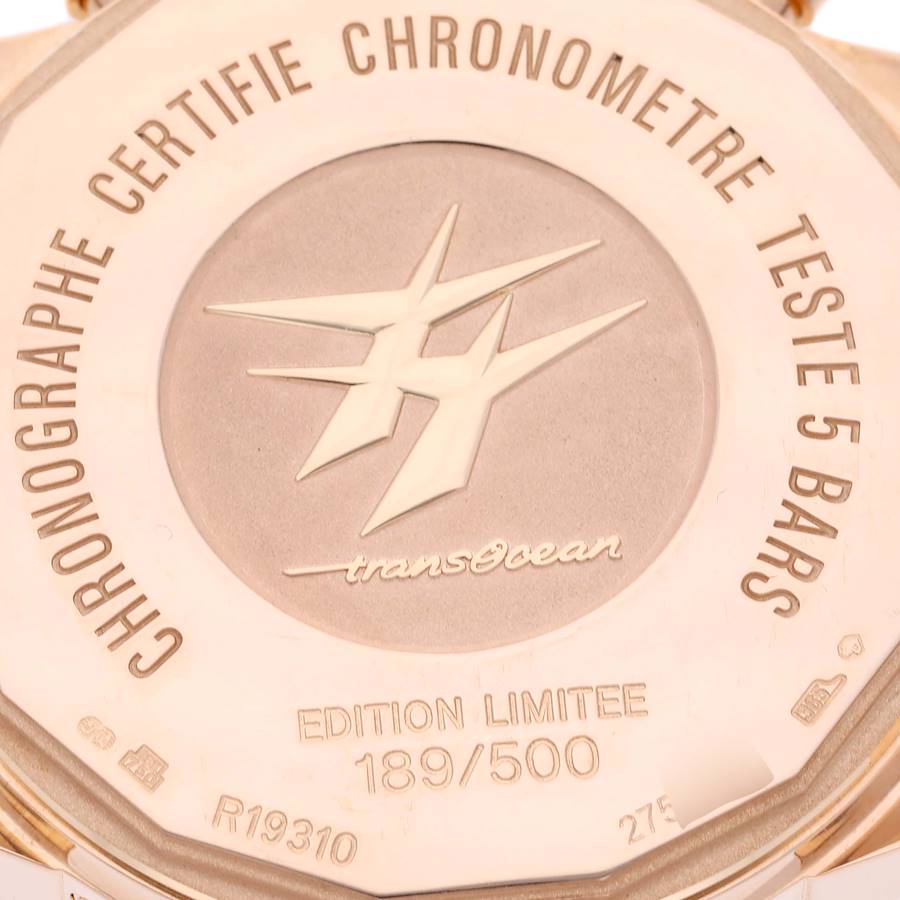 Breitling Transocean Chronograph 1461 Rose Gold Mens Watch R19310
