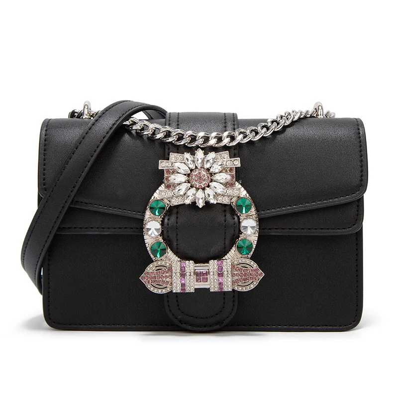 new style bag for women, diamond chain small square bag, fashionable and versatile one-shoulder crossbody bag, high-end armpit bag for women