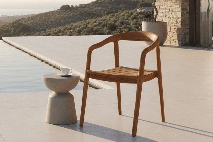 2er Set - Gartenstuhl Bali aus Teakholz